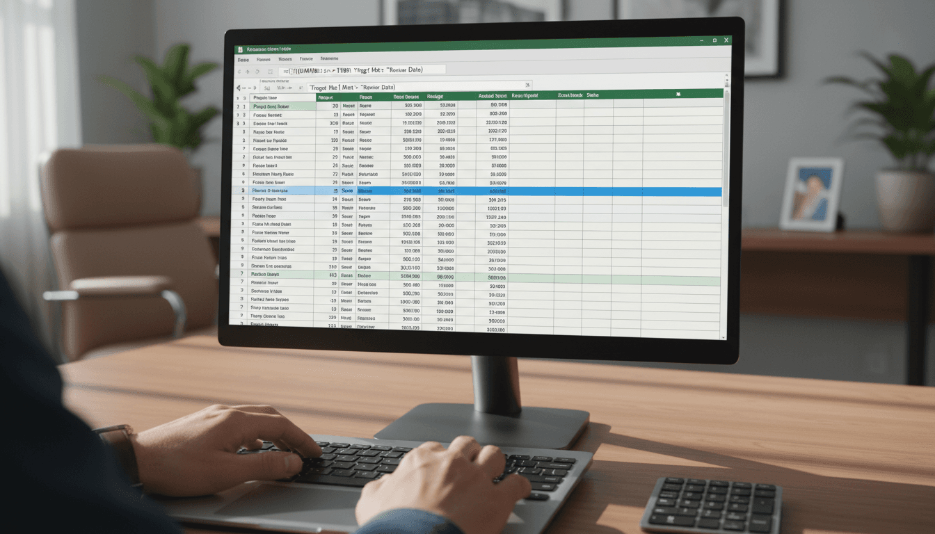 Person customizing an Excel formula in a Gabarit Pro template