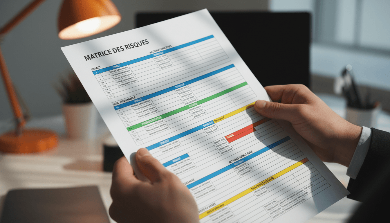 Risk management Excel template document close-up